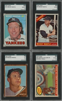 1959-1967 Topps Mickey Mantle SGC-Graded Collection (4 Different) 